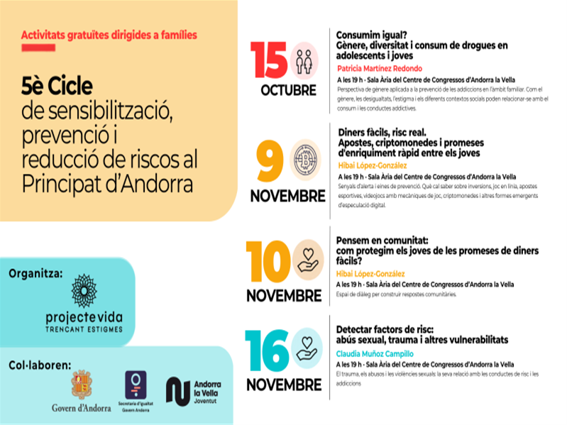 V Cicle de Prevenció d’Addiccions i Reducció de Riscos al Principat d’Andorra